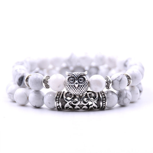 Wise Owl Natural Stone Bracelet Magical Friendship Jewelry