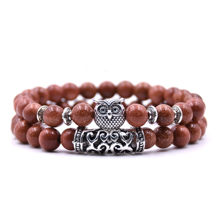 Wise Owl Natural Stone Bracelet Magical Friendship Jewelry