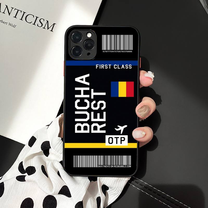 Intrnational City iPhone Case Travel Boarding Pass Airplane - Los Angeles Madrid New York Tokyo Zurich Chicago