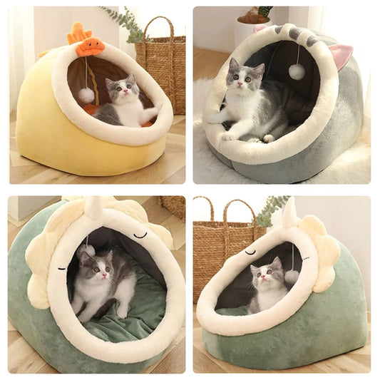 Cat Calming Cave Bed For Cats & Small Dogs