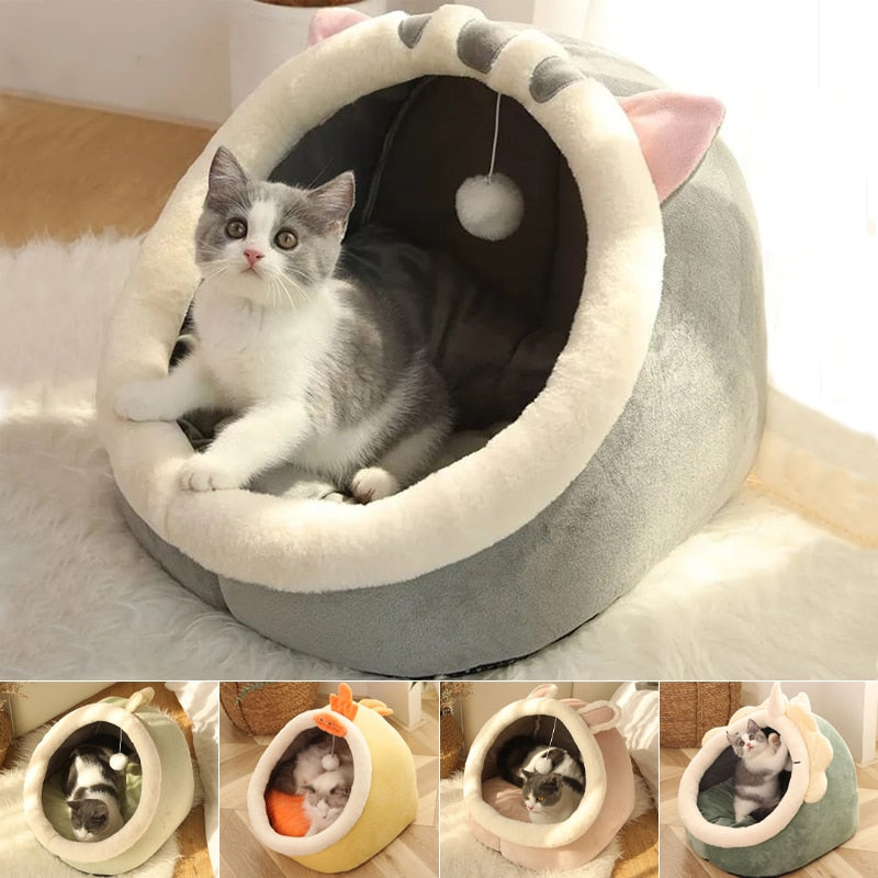 Cat Calming Cave Bed For Cats & Small Dogs