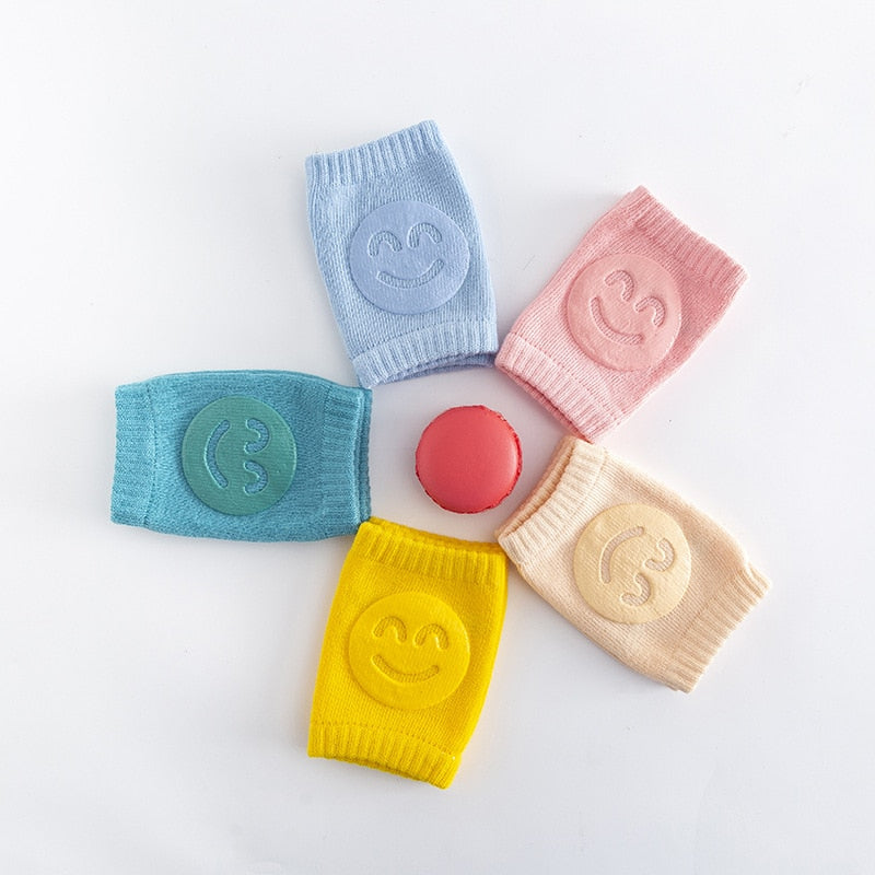 Baby Safety Kneepads For Crawling Infants and Toddlers Smiley Face Knee Pads