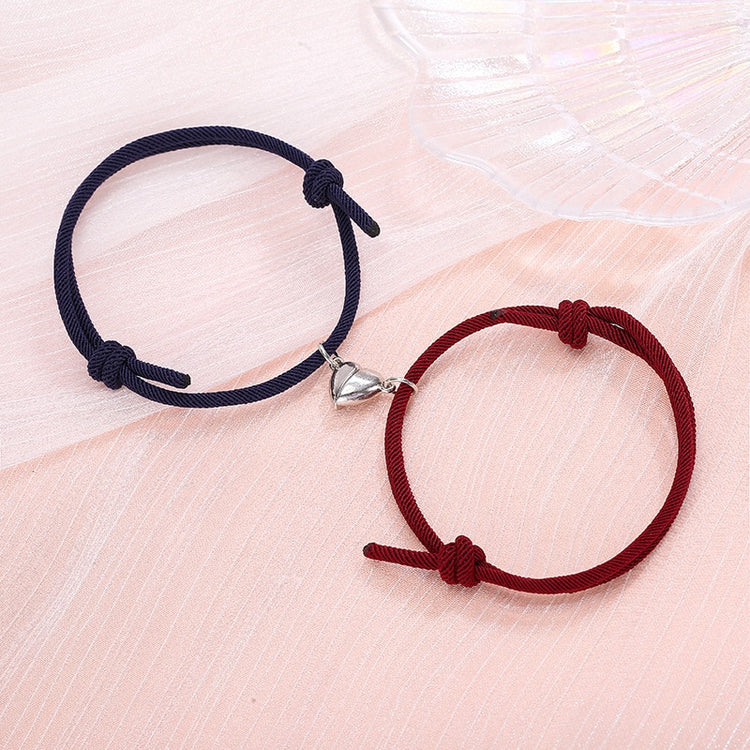 2pcs Bracelet Love Locket Couples Magnetic Heart Lovers Friendship Jewelry