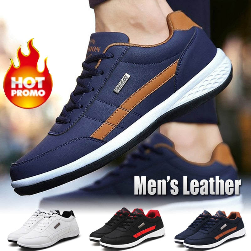 Unisex Lightweight Sneakers Waterproof PU leather Runners Trainers