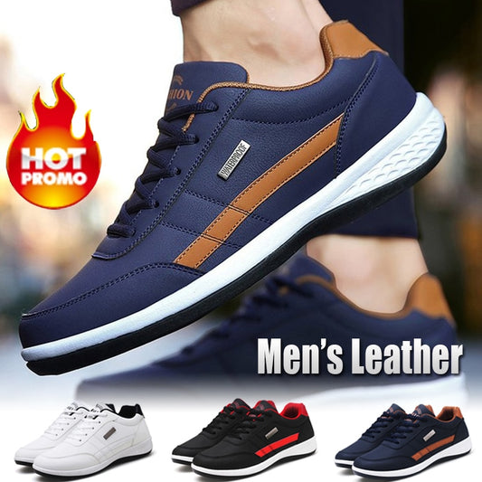 Waterproof Leather Stylish Quality Lightweight Sneakers Shoes Unisex Runners Trainers