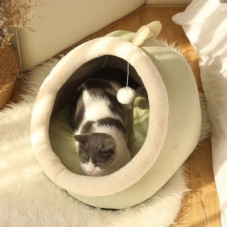 Cat Calming Cave Bed For Cats & Small Dogs