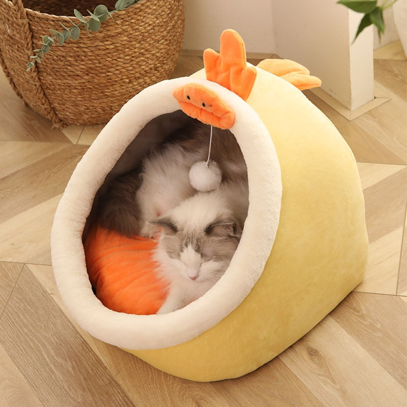 Cat Calming Cave Bed For Cats & Small Dogs