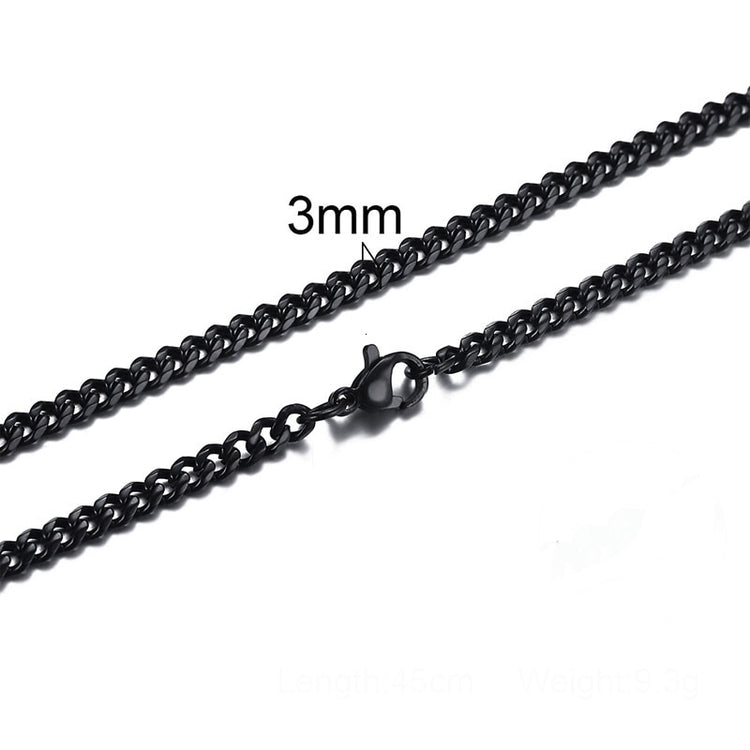 Necklace With Diamond-Cut Chunky Choker Stainless Steel Links 3mm to 7mm