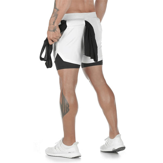 Sports Gym Shorts With Phone Pocket & Towel Hoop Workout Sportswear