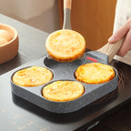 Quad Frying Pan Four-Hole Eggs and Pancakes Kitchen Cooking Skillet