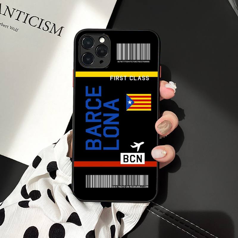 International City iPhone Case Travel Ticket Boarding Pass - Milano Barcelona Berlin Budapest Prague Vienna