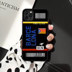 International City iPhone Case Travel Ticket Boarding Pass - Milano Barcelona Berlin Budapest Prague Vienna