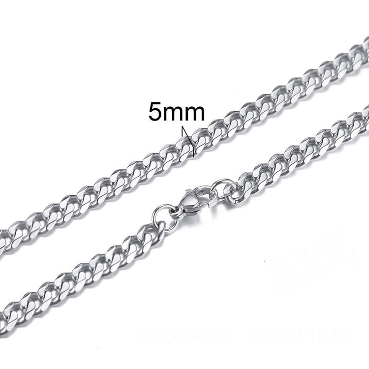 Necklace With Diamond-Cut Chunky Choker Stainless Steel Links 3mm to 7mm