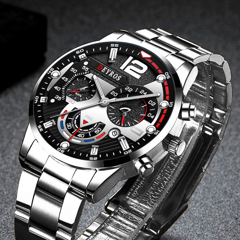 Luxury Fashion Luminous Watch Stainless Steel Band or Leather Strap