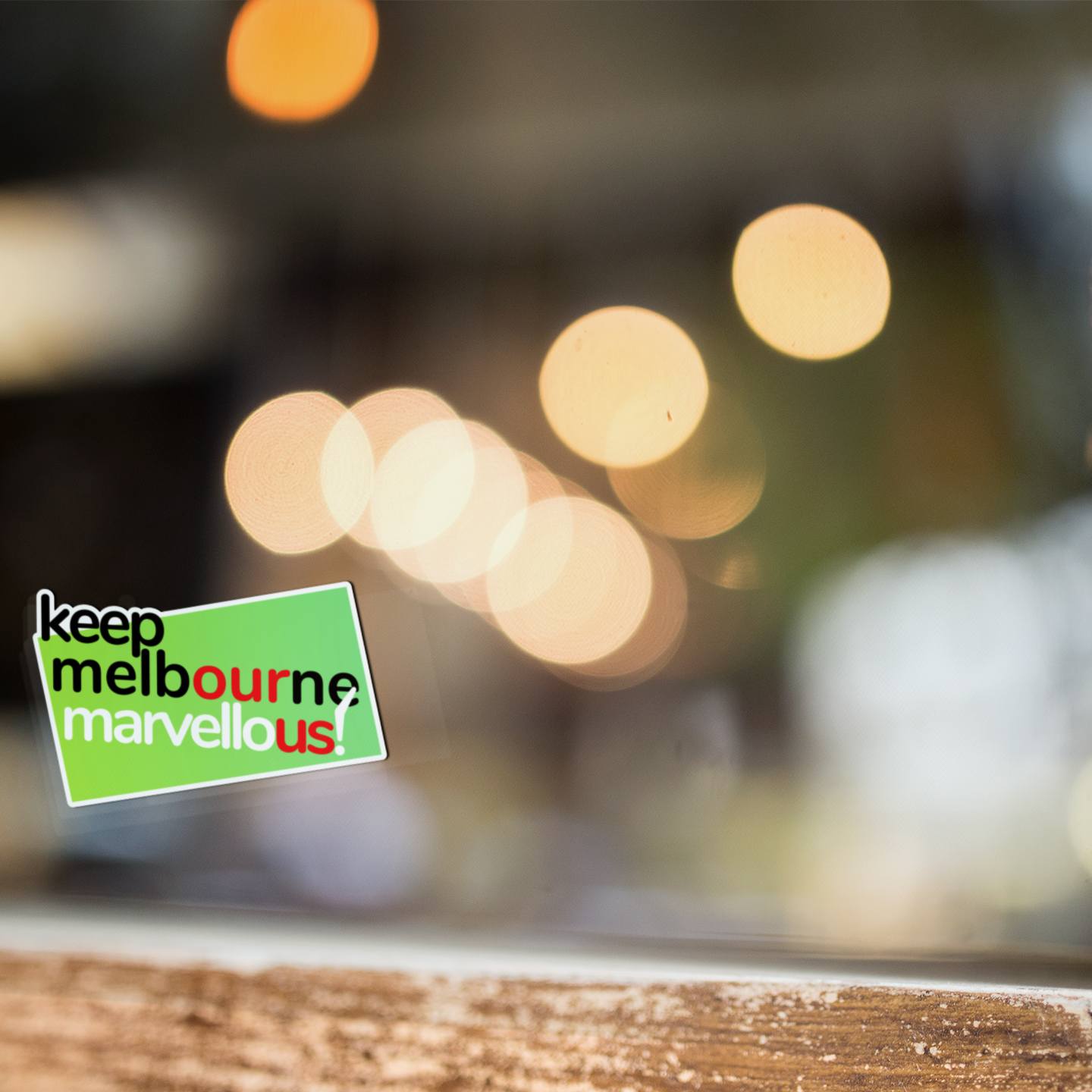 Keep Melbourne Marvellous! Hoddle Grid Stickers - Green Background 10cm x 7cm