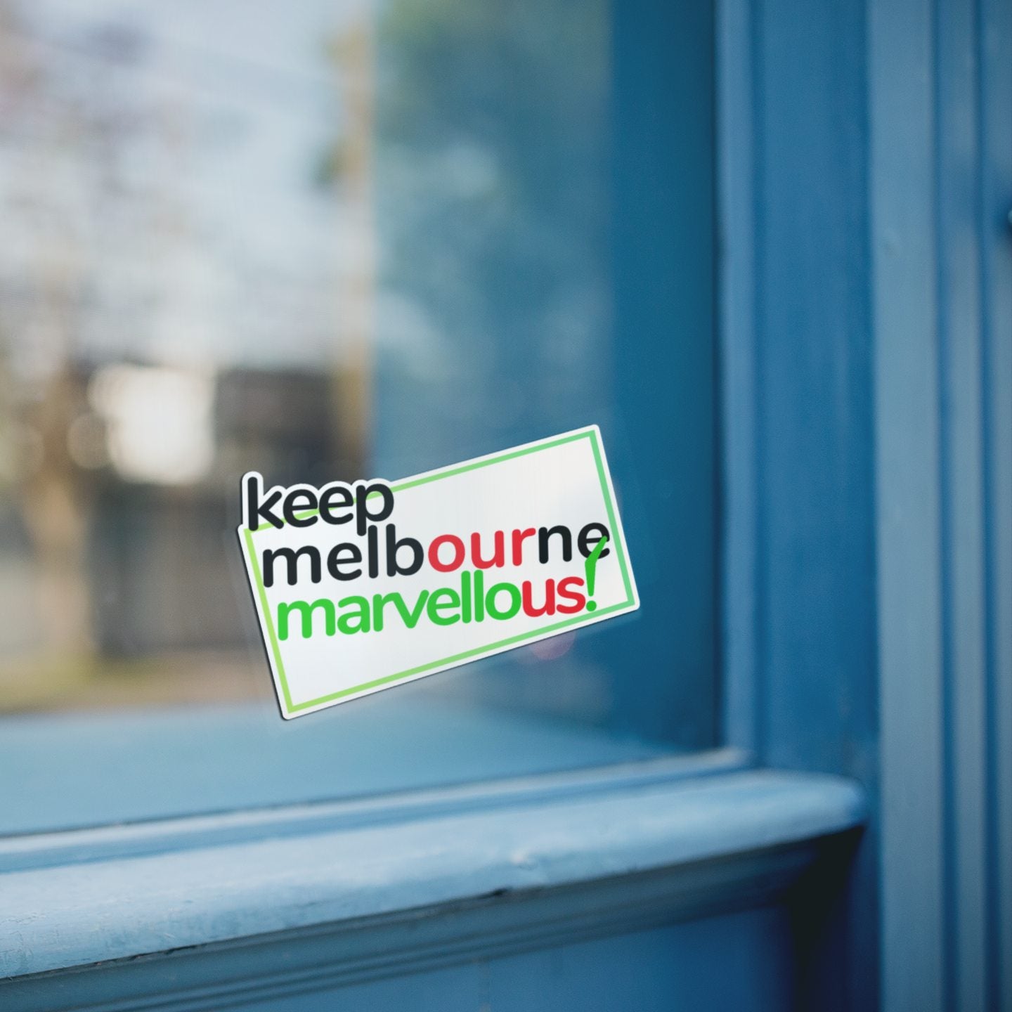 Keep Melbourne Marvellous! Hoddle Grid Stickers - Garden State White Background, 10cm x 7cm