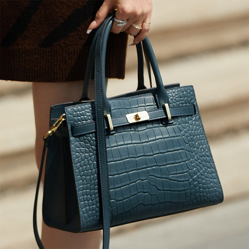 Hollywood Handbag Classic Riviera Genuine Leather Corporate Work Tote