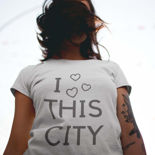 "I 🤍 Love This City" - Women's Statement Slogan Design T-shirt