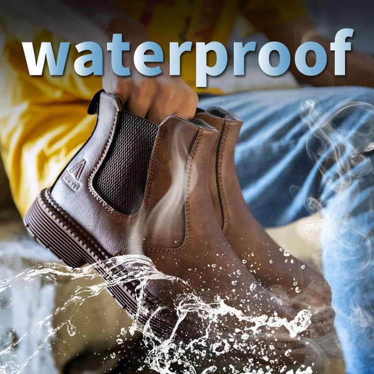 Indestructible Safety Work Boots Steel-Capped Toes & Anti-Puncture Soles Pull-Ups