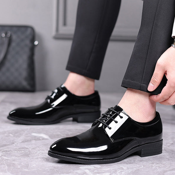 Italiano Black Patent Leather Oxford Dress Shoes Classic Shiny