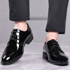 Italiano Black Patent Leather Oxford Dress Shoes Classic Shiny