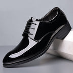 Italiano Patent Leather Formal Oxford Dress for Men Shiny Shoes
