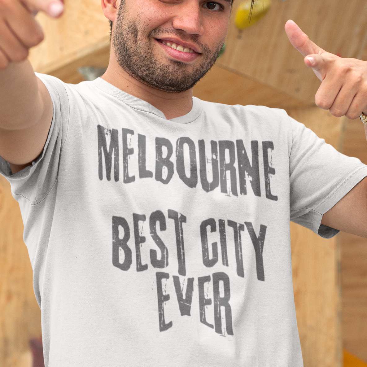 Men's T-shirt "Melbourne Best City Ever" Slogan Grunge Tee