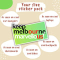 Keep Melbourne Marvellous! Hoddle Grid Laptop Bumber Stickers - Green 10cm x 7cm