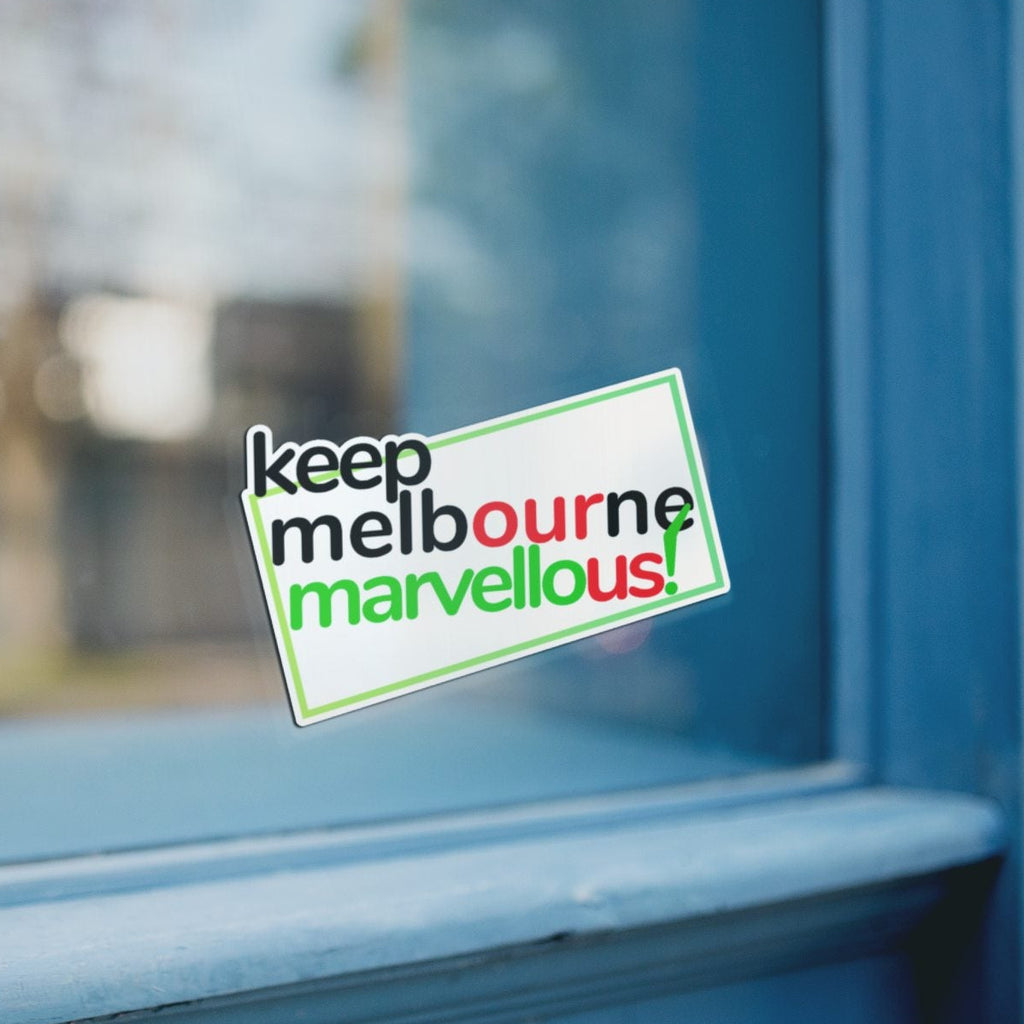 Keep Melbourne Marvellous! Stickers - Garden State White 10cm x 7cm