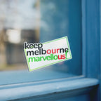 Keep Melbourne Marvellous! Stickers - Garden State White 10cm x 7cm
