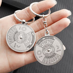 Keychain Perpetual Calendar Zodiac Planets Astrology Keyfob
