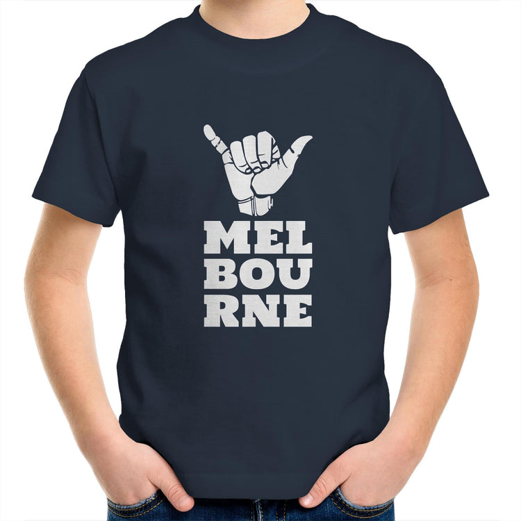 Kids T-shirt "Melbourne Shaka" Rock On Hand Sign-Keep Melbourne Marvellous Official Store