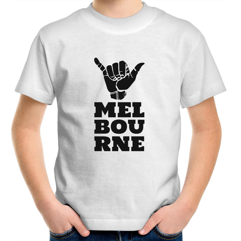 Kids T-shirt "Melbourne Shaka" Rock On Funny Hand Sign