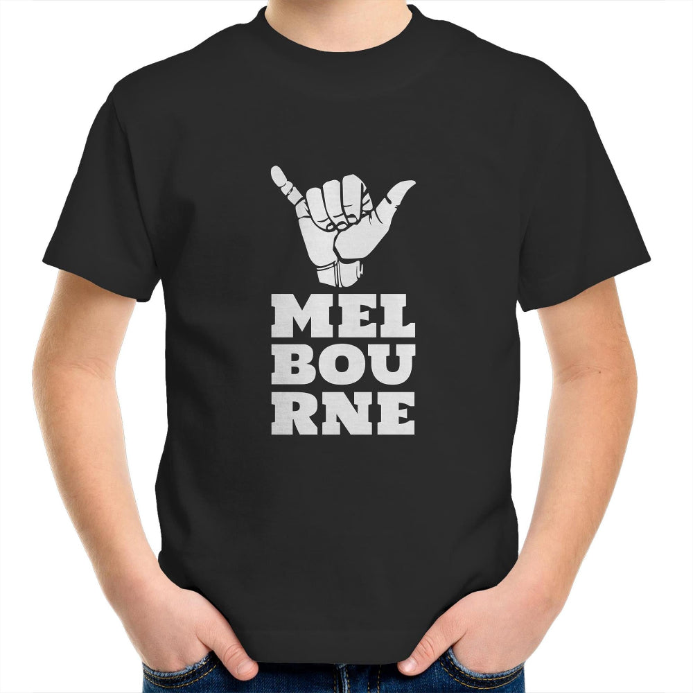 Kids T-shirt "Melbourne Shaka" Rock On Hand Sign-Keep Melbourne Marvellous Official Store