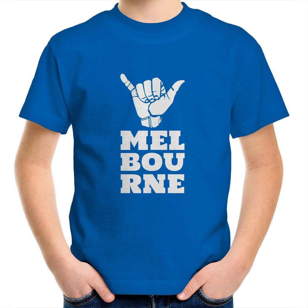 Kids T-shirt "Melbourne Shaka" Rock On Hand Sign-Keep Melbourne Marvellous Official Store
