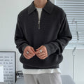 Men's Knitted Pullover Loose Half-Zip Baggy Sweater