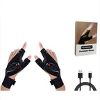 Flashlight Gloves LED Handsfree Fingerless Torch for Fishing Working Outdoors Gardening
