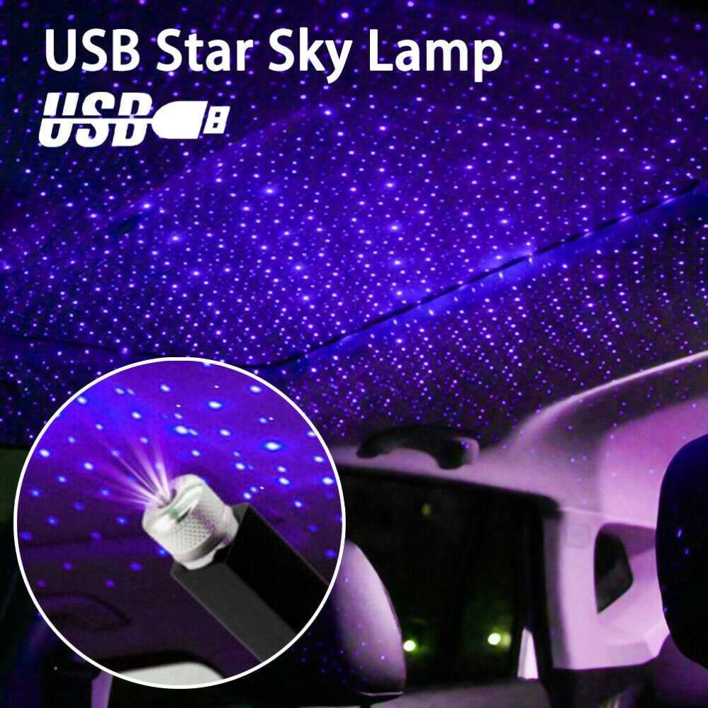 Car Ceiling Lights Projector Galaxy Starry Night LED USB Lighting