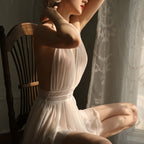 Nightgown Hanging Neck Backless Women's Lace Sleeping Nightdress