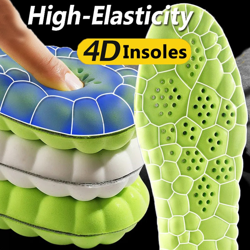 Shoe Insoles 4D Shock Absorbing Inserts for Sports of Everyday Shoes