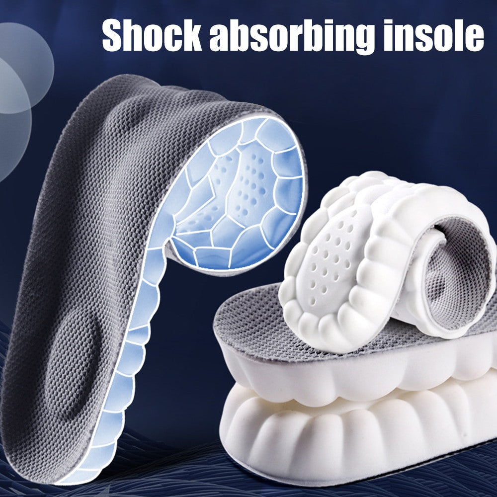 Shoe Insoles 4D Shock Absorbing Inserts for Sports of Everyday Shoes