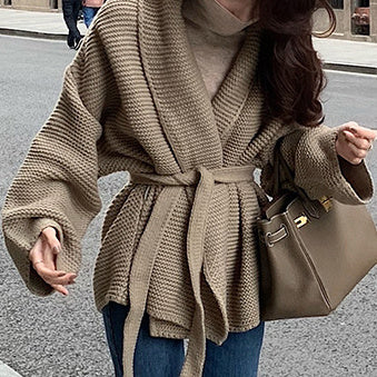 Knitted Wrap Around Cardigan Jacket Women's