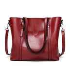 Leather Tote Busy Mum Bucket Bag Handbag Large-Capacity