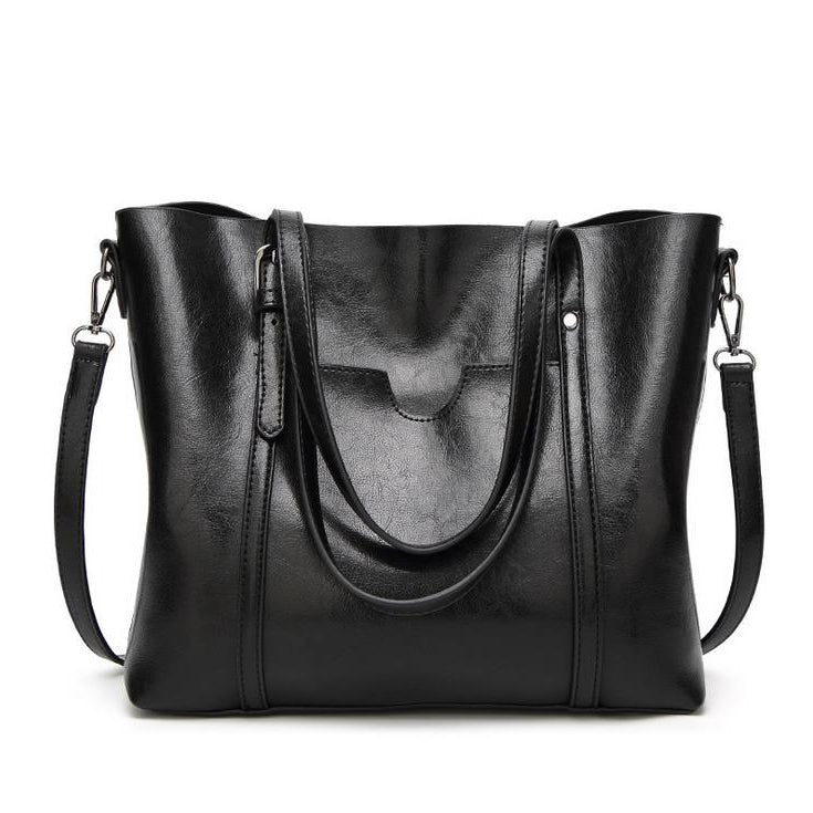 Leather Tote Busy Mum Bucket Bag Large Capacity