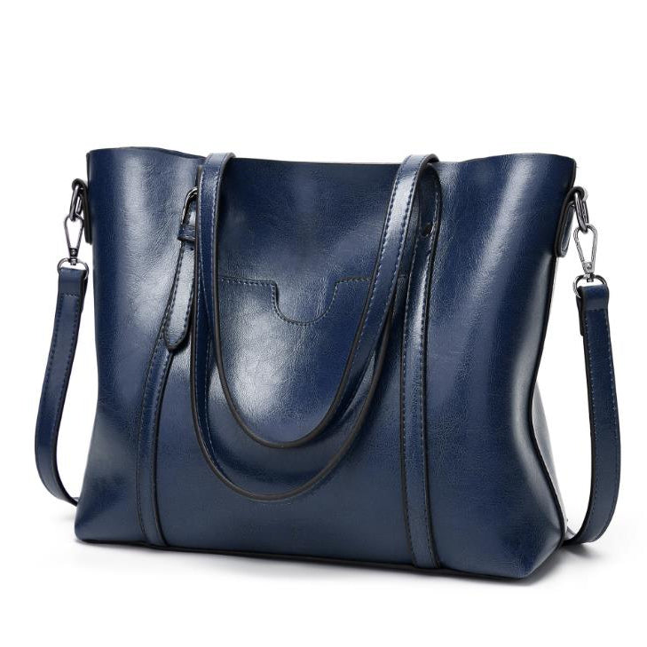 Leather Tote Busy Mum Bucket Bag Large Capacity