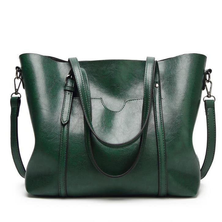 Leather Tote Busy Mum Bucket Bag Large Capacity