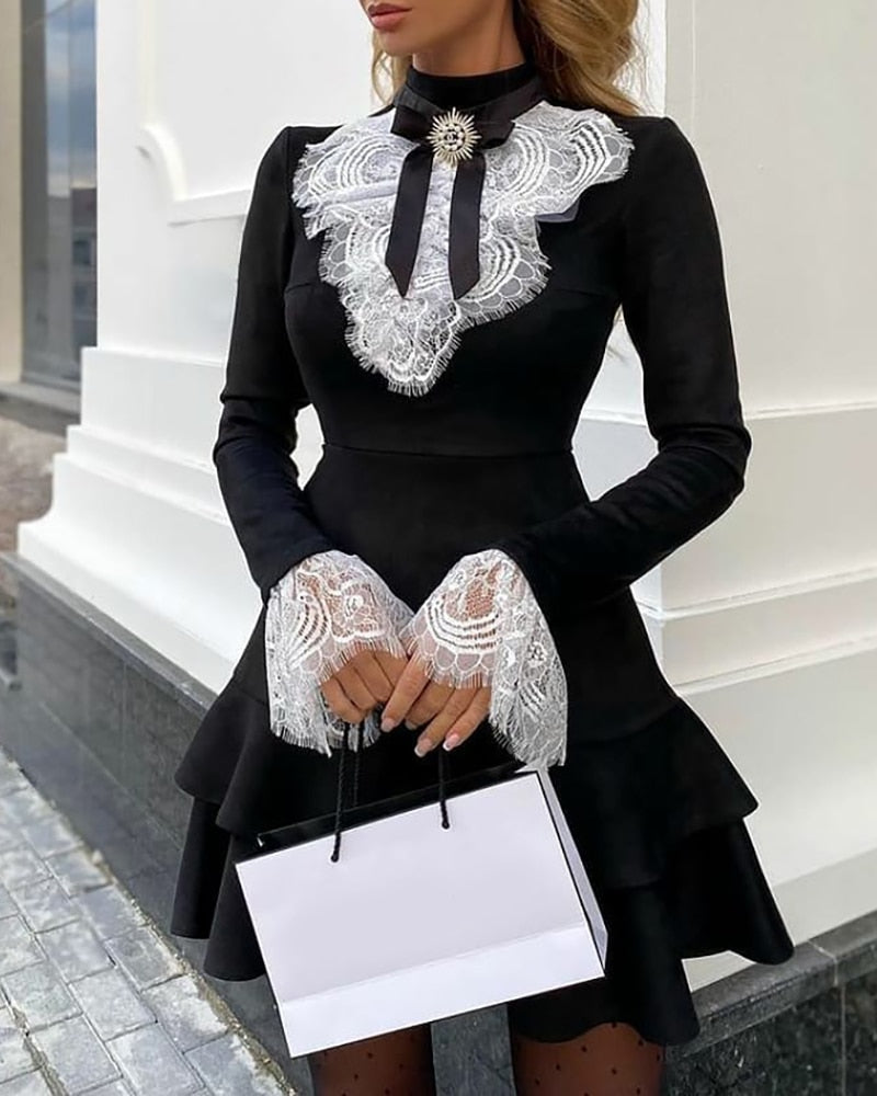 Lolita Romantic Goth Lace Cocktail Party Dress