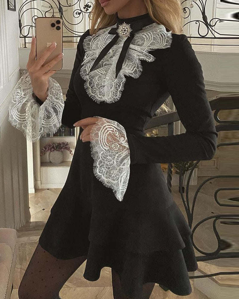 Lolita Romantic Goth Lace Cocktail Party Dress