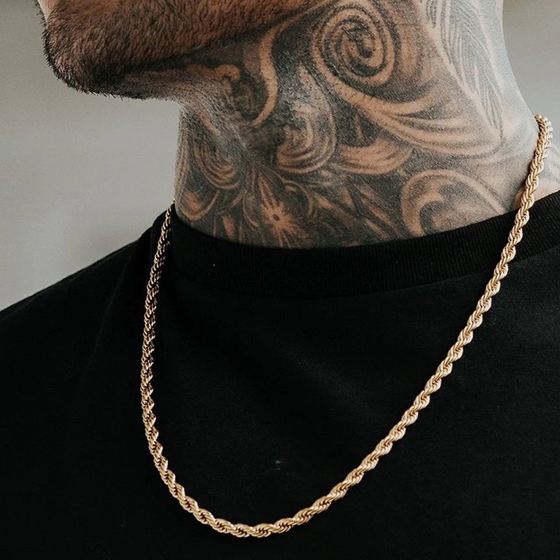 Chain Necklace Classic Stainless Steel Gold Silver 2mm to 5mm
