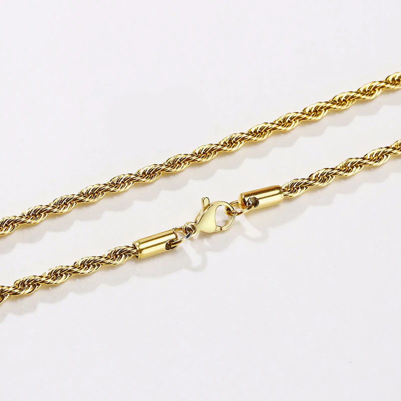 Chain Necklace Classic Stainless Steel Gold Silver 2mm to 5mm